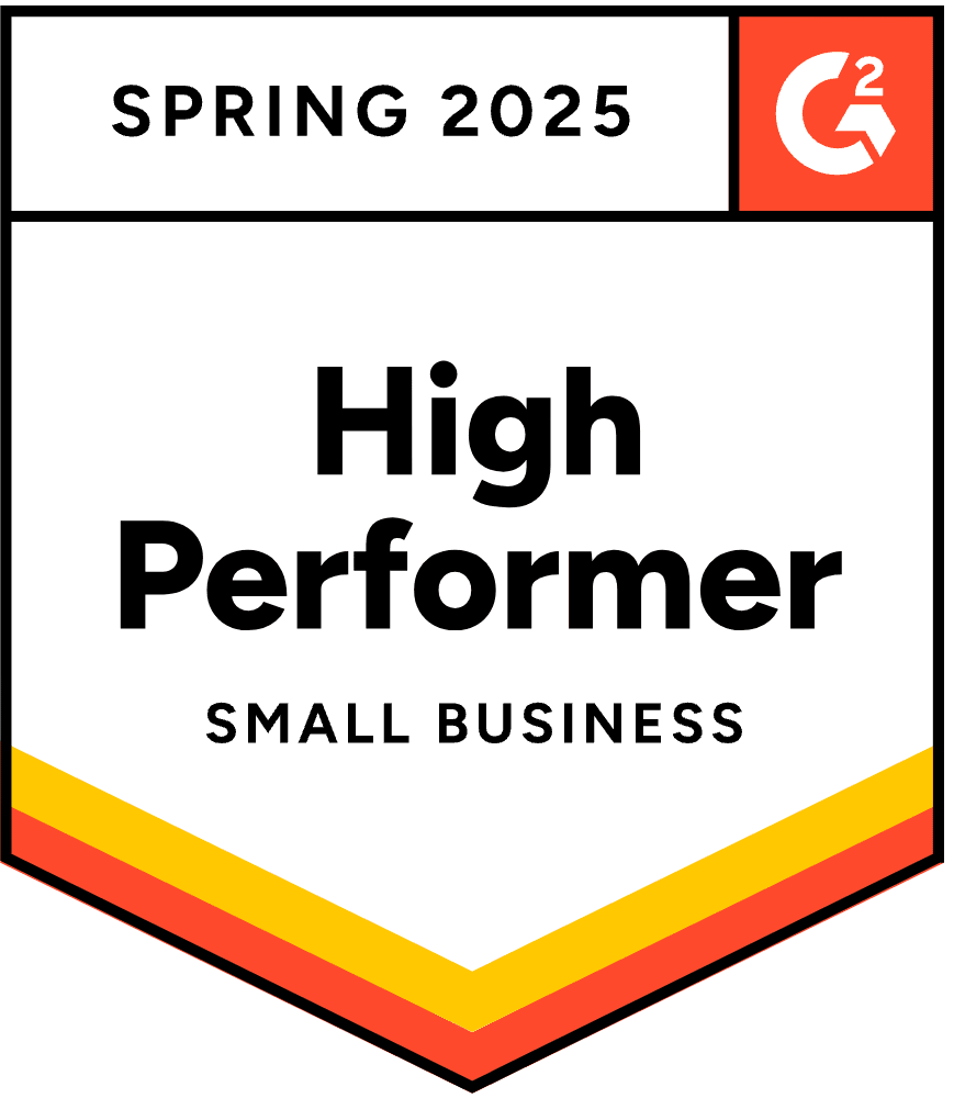 High Performer Small Business G2 Badge Spring 2025